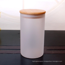 22oz 650ml Food Storage BPA Free High Borosilicate frosted Glass Cookies Jar with Bamboo Lid